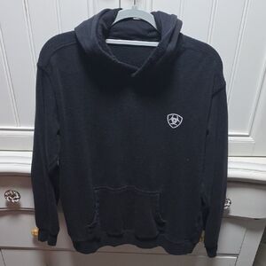 Ariat Black Hooded Sweatshirt with Small Chest Crest